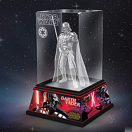 STAR WARS Darth Vader Laser-Etched Glass Sculpture With Full-Color Display Base
