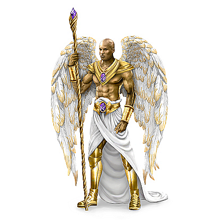 Keith Mallett Wisdom Of The Amethyst Hand-Painted Angel Sculpture
