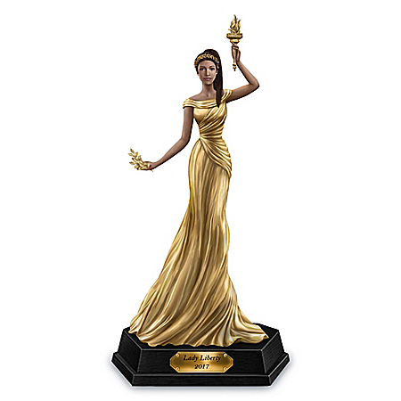 2017 Golden American Liberty Lady Handcrafted Figurine