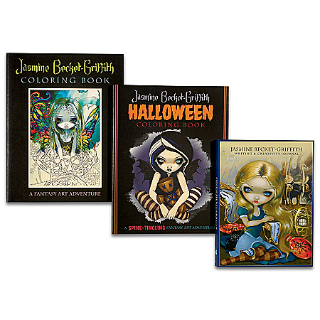Jasmine Becket-Griffith Fantasy Art Coloring Book Set With Full-Color Art Prints