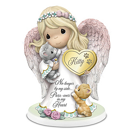 Precious Moments Purr-ever In Our Hearts Personalized Angel Figurine