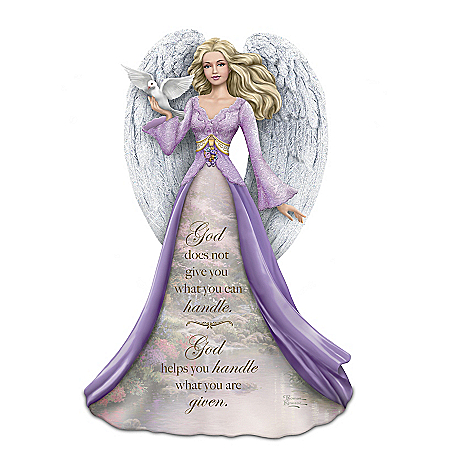 Thomas Kinkade God Helps You Handle What You Are Given Hand-Painted Angel Figurine