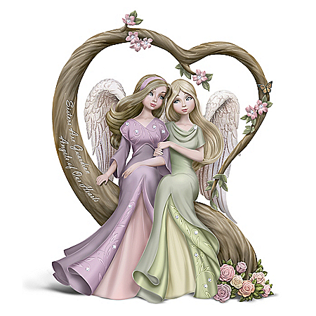 Dona Gelsinger Sisters Are Guardian Angels Of Our Hearts Hand-Painted Figurine