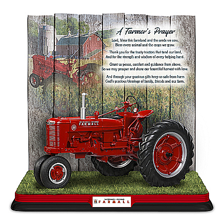Farmall: A Farmer's Prayer Hand-Painted Sculpture