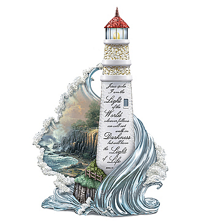 Thomas Kinkade The Light Of Life Illuminated Lighthouse Sculpture