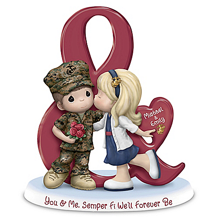 Precious Moments You & Me, Semper Fi We'll Forever Be Personalized Figurine