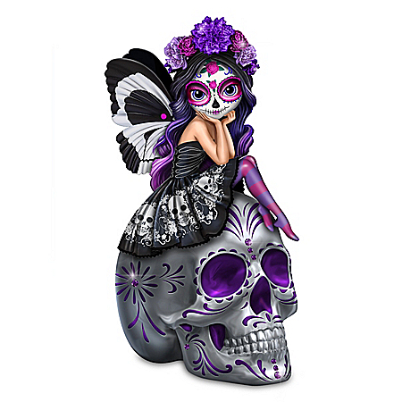 Jasmine Becket-Griffith Spirit Of The Dearly Loved Glow-In-The-Dark Sugar Skull Figurine