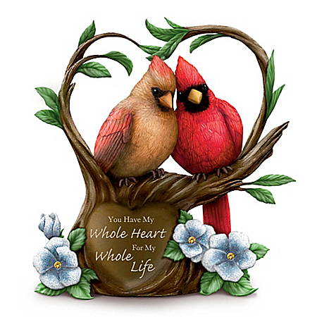 You Have My Whole Heart For My Whole Life Hand-Painted Songbird Figurine