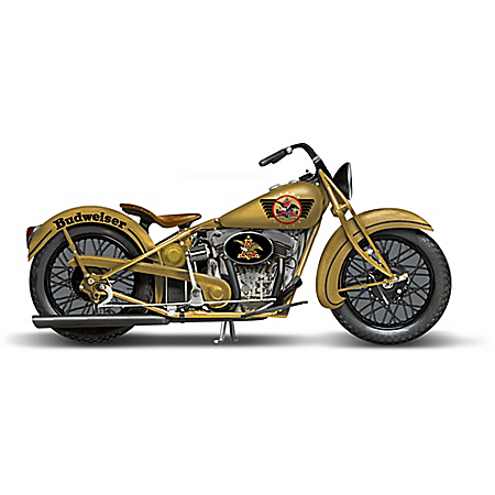 Original Cruiser Hand-Painted Budweiser Motorcycle Sculpture