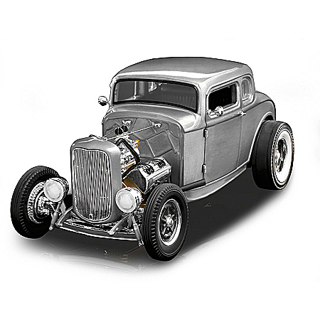 1:18-Scale 1932 Ford 5-Window Hammered-Steel Deuce Coupe Diecast Car
