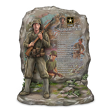 James Griffin U.S. Army The Soldier's Creed Hand-Painted Tribute Sculpture