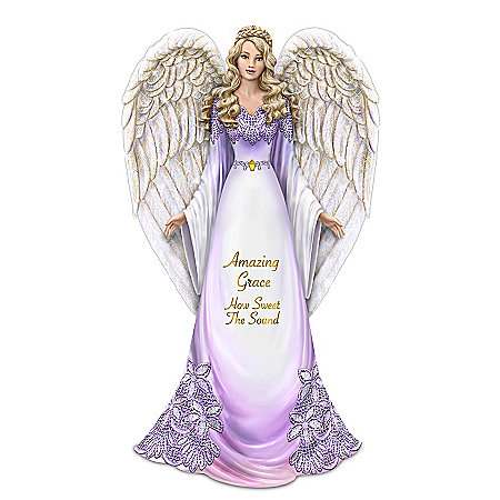 Thomas Kinkade Amazing Grace, How Sweet The Sound Hand-Painted Angel Figurine