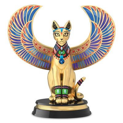 Blake Jensen Sparkling Egyptian Feline Of The Nile Hand-Painted Sculpture With Swarovski Crystals