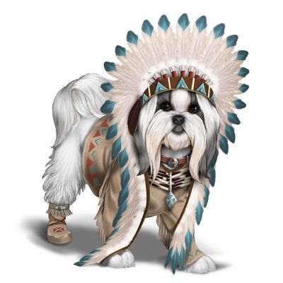 Chief Barks A Lot Handcrafted Shih Tzu Figurine