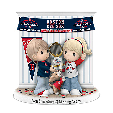Precious Moments Together We're A Winning Team Boston Red Sox MLB Figurine