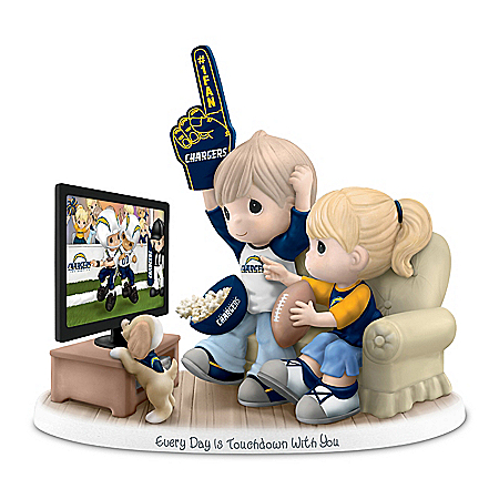 Precious Moments Every Day Is A Touchdown With You Los Angeles Chargers Figurine