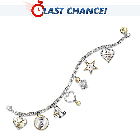 You Are My Pride & Joy Heart Shaped Sports Charm Bracelet With Swarovski Crystal