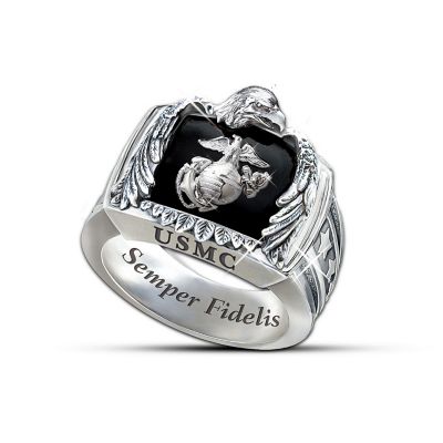 Sterling Silver USMC Ring: USMC Gift For Marines