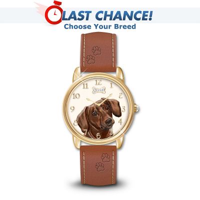 Loyal Companion Dog Themed Watch With Leather Band