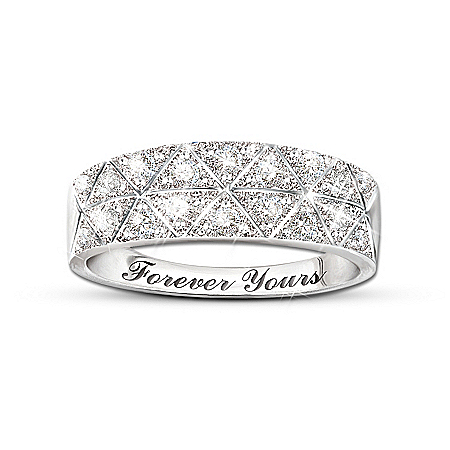 10K White Gold Diamond Radiance Ring: Unique Jewelry Gift For Her