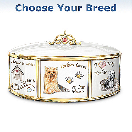 I Love My Dog Italian Charm Bracelet Style Porcelain Music Box: Unique Dog Lover Gift