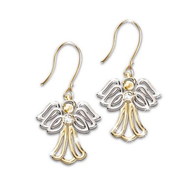 My Dear Granddaughter Angel Diamond Earrings: Angel Jewelry Gift For Granddaughters