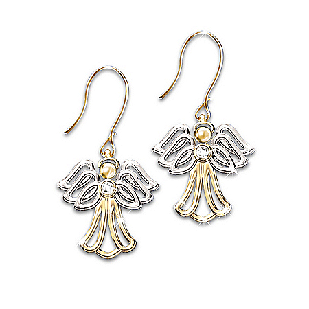 My Dear Granddaughter Angel Diamond Earrings: Angel Jewelry Gift For Granddaughters