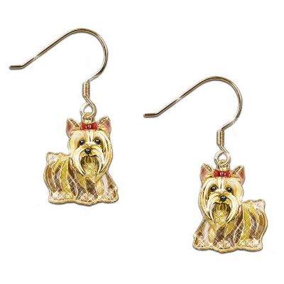 Best In Show Crystal Earrings For Yorkie Lovers