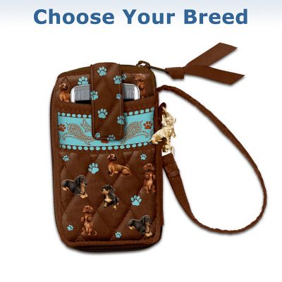 Loving Companion Dog-Themed Cell Phone And Card Holder Wristlet