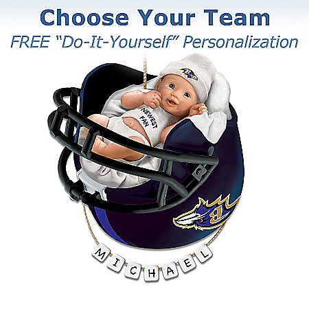 Officially Licensed NFL Personalized Baby's First Christmas Ornament