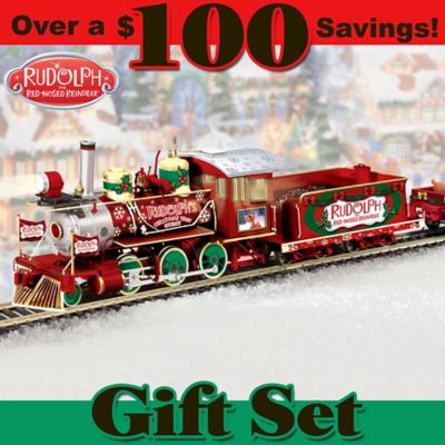 rudolph's red nose express train set