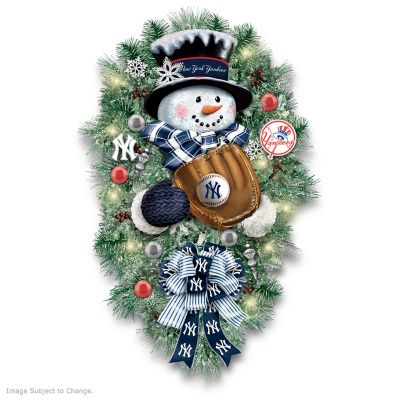 New York Yankees Snowman & Glass Ball Mini Ornament Set #C5U7 