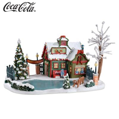 Coca Cola Happy Holidays Skating Pond Village Sculpture
