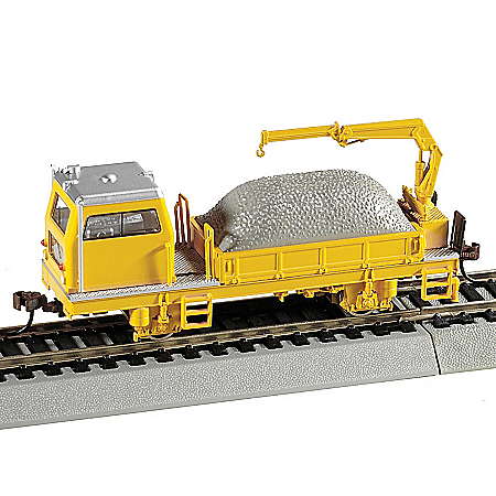 Ballast Vehicle With Crane: Yellow Train Accessory