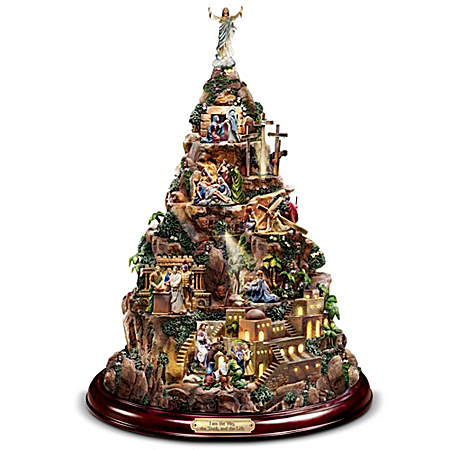 Thomas Kinkade Christian Tabletop Home Decor: Faith Mountain