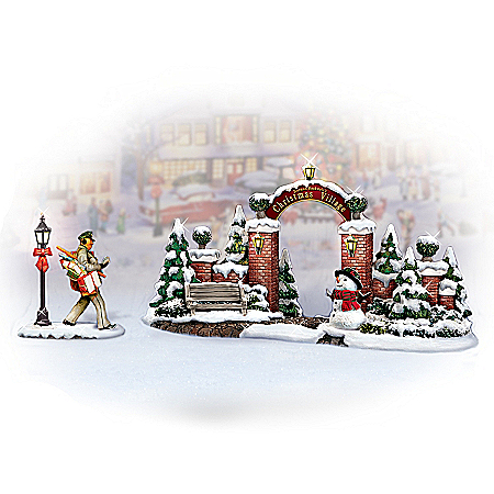 Norman Rockwell's Christmas Village Gate Village Accessory Set