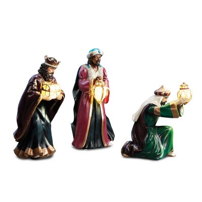 Figurine Set: Thomas Kinkade Light From Within Illuminated Three Kings Set