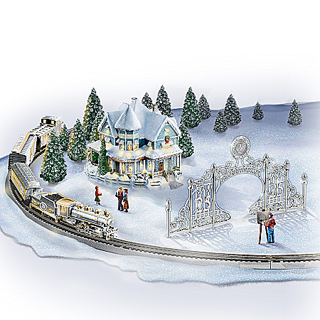 Thomas Kinkade 25th Anniversary Village And Train Set