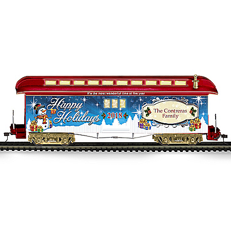 2018 Illuminated Personalized Holiday Train Car