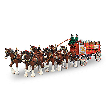 Budweiser Clydesdales Vintage Masterpiece Hand-Painted Sculpture