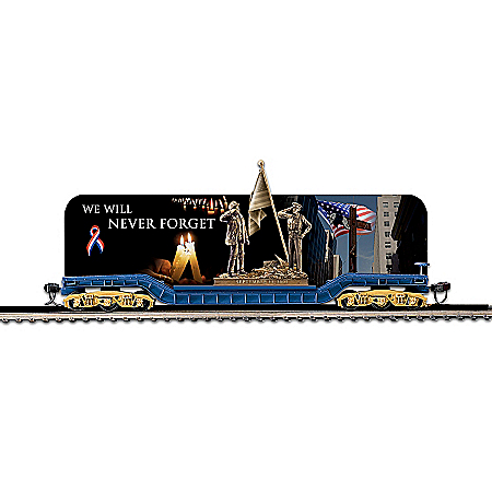 World Trade Center Tribute Flat Bed Electric Train Car: We Will Never Forget