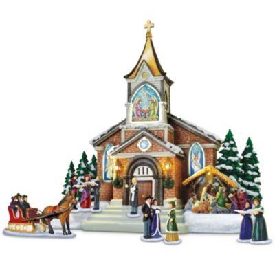 Thomas Kinkade Midnight Vespers Sculpture Set