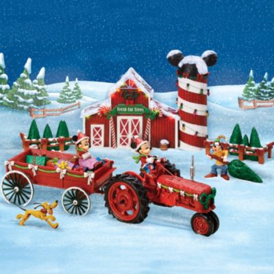 Disney Mickey Mouse Christmas Sculpture Set: Bringing Home The Tree With Mickey Mouse