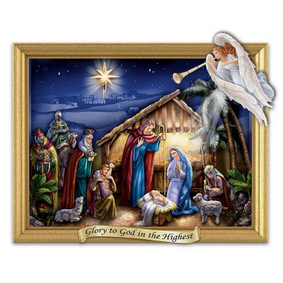 Heavenly Radiance Shadow Box Nativity Sculpture