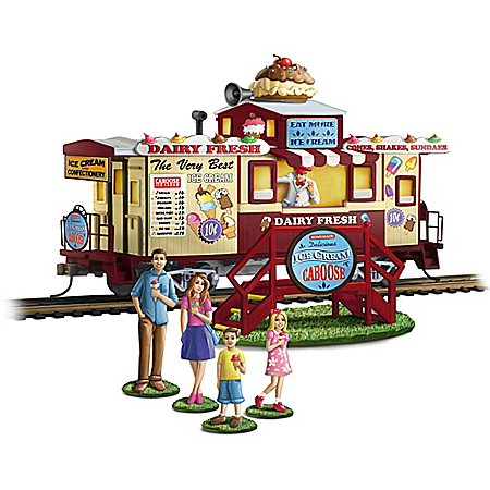 Sweet Treats HO-Gauge Hand-Painted Caboose Train Car And Accessory Set