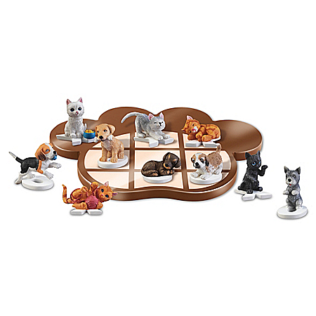 Claws 'n' Paws Fully-Sculpted Pet Tic-Tac-Toe Board Game Set