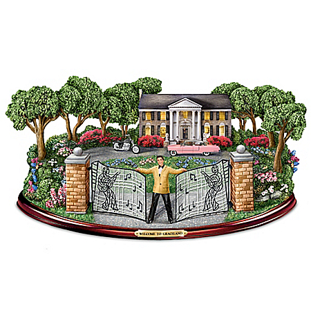 Elvis Presley Welcome To Graceland! Illuminated Musical Sculpture