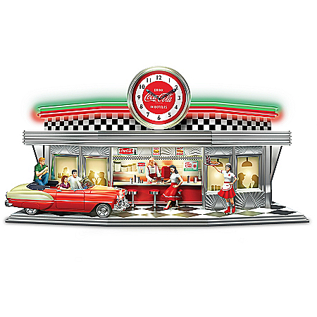 Always Time For A COKE Illuminated COCA-COLA Diner Clock