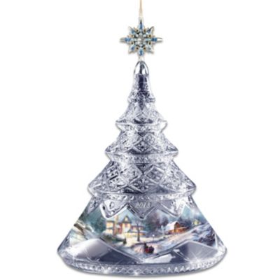 2013 Christmas Tree Ornament: Thomas Kinkade A Christmastime Glow