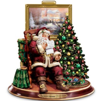 Thomas Kinkade The Joy Of Christmas Collectible Santa Claus Animated Musical Figurine